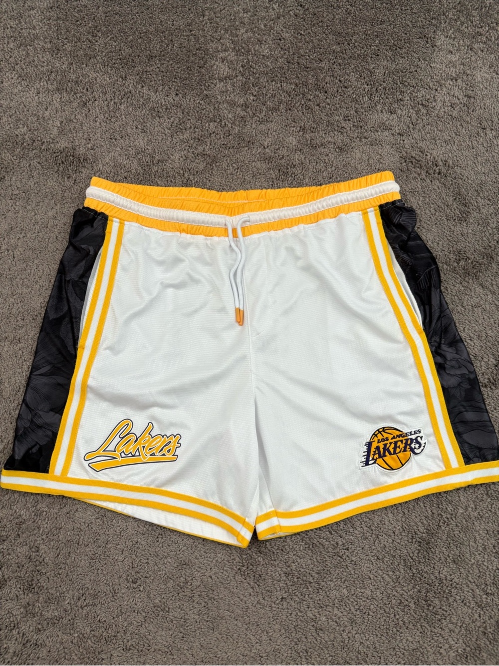 NBA Los Angeles Lakers White, Gold & Black Men's Basketball Shorts